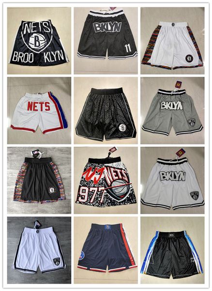 

brooklyn''nets''men throwback basketball shorts pocket, Black