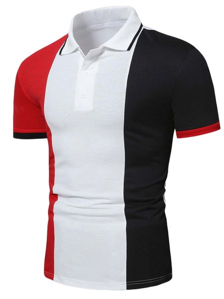 

men colorblock polo shirt y3uh#, White;black