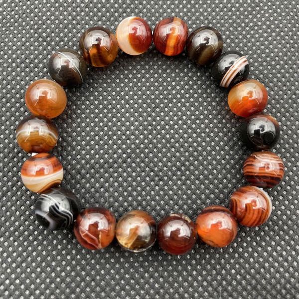 

natural stone beaded strands elastic charm bracelets for men women couple party club yoga sports handmade fashion jewelry, Black