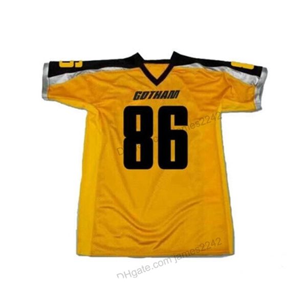 Nikivip Günstiges individuelles Gotham Rogues Hines Ward #86 Fußballtrikot, Film, gelb, genäht, beliebiger Name, Nummer, Größe 2XS-3XL, Top-Qualität