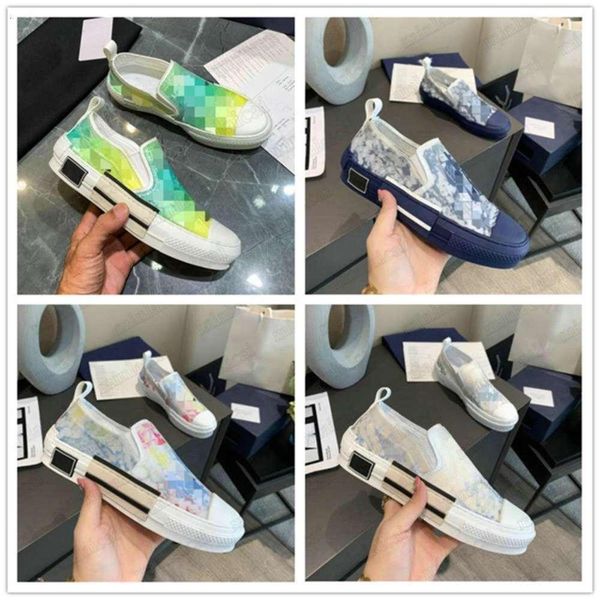 

shawn oblique b23 designer low-slip on shoes technical canvas leather slip-on sneakers mens sneaker b24 luxurys trainers wo sportszo sin, Black