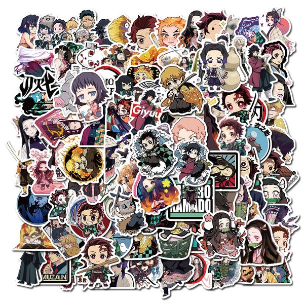 Neue Sexy 100 Stück Demon Slayer Anime Comic Cartoon Aufkleber Aufkleber DIY Fahrrad Gepäck Skateboard Laptop Ins Graffiti Aufkleber Kid Classic Toys