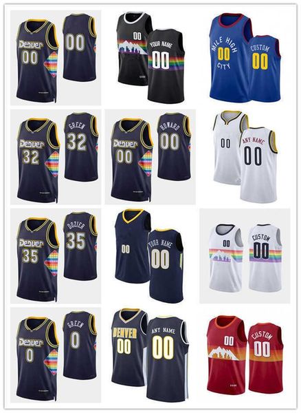 

75th custom jersey denver''nuggets''men women youth pj 35 dozier jamychal 0 green jeff 32 green markus 00 howard basketb, Black