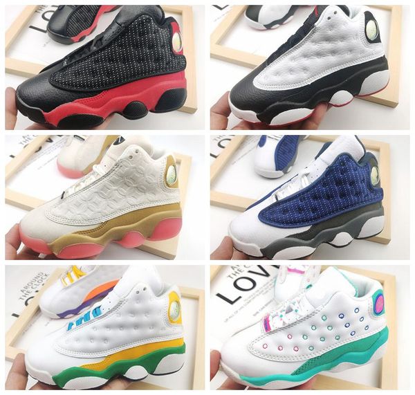 

2022 designer kids shoes 13s baby platform playground true red toddlers bred flint big kid newborn sports basketball shoe infant 13 big boy, Black