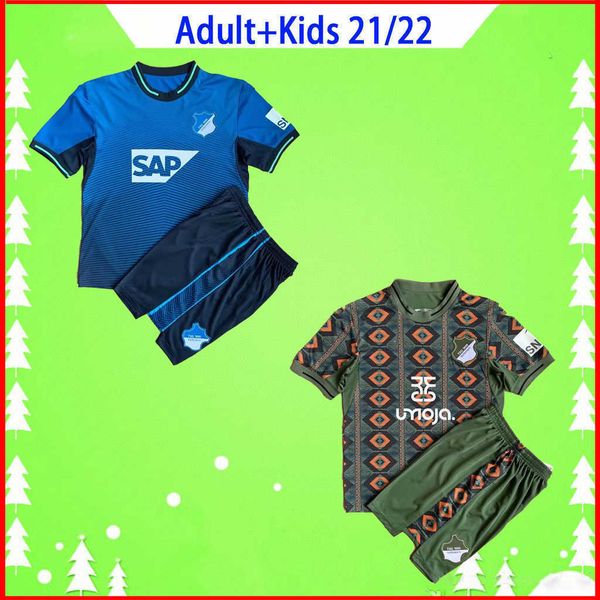 

kids kit 21 22 tsg 1899 hoffenheim soccer jersey boys set home blue africa 2021 2022 bebou dabbur kramaric child suit grillitsch, Black