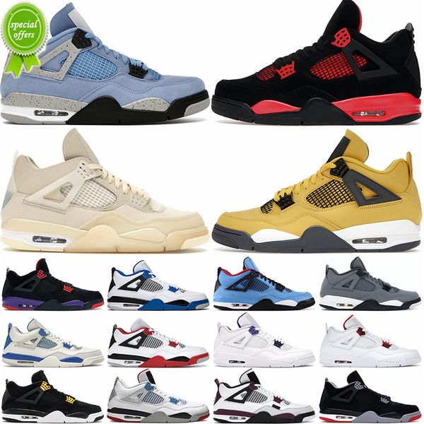 

men women 4s basketball shoes red thunder university blue white cement black cat mens tainer
