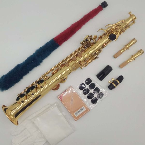 

mfc soprano saxophone s-992 s-wo20 gold lacquer sax soprano mouthpiece ligature reeds neck musical instrument accessories