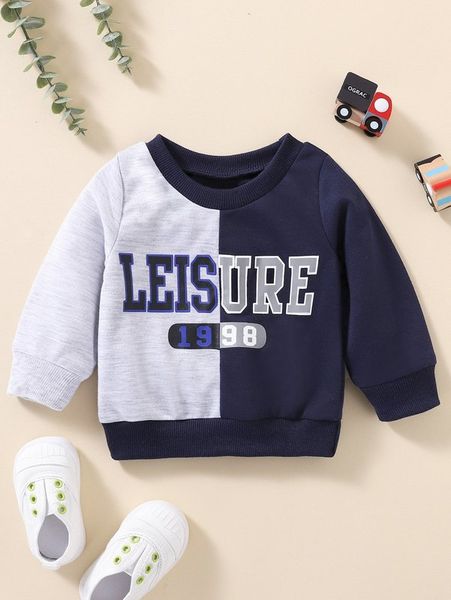 

baby letter graphic spliced sweatshirt she, Black