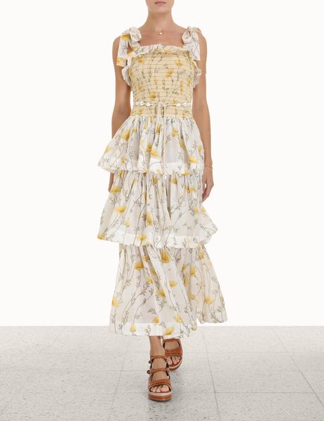 

2022 strap cascading floral ramie backless long dress, Black