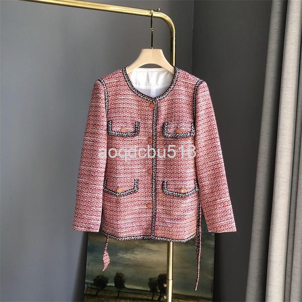 

women's knits & tees knitted cardigan women's early spring french temperament straight tube lace up tweed coat, White