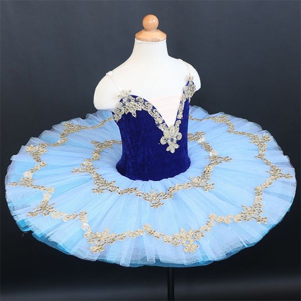 

vestito da tutu di balletto professionale per bambini costumi da ballo per bambina ballerine per bambini abiti da ballo vestito 220808, Blue