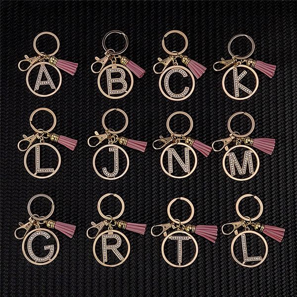 

dhl ship new cross-border diamond gold letter pink tassel pendant keychain bag jewelry mother's day gift spot 0501074, Red;blue