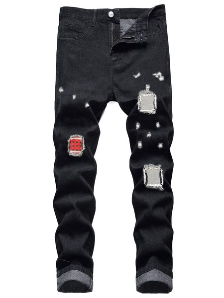 

romwe guys ripped jeans e4ji#, Blue