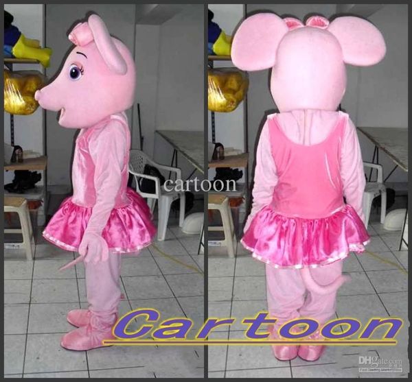 

mascot doll costume new cartoon character pink ballerina dress halloween party costume, Red;yellow