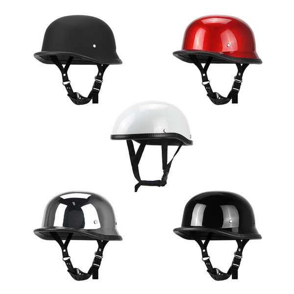 Motorradhelm Deutsches Leder Vintage Casco Moto Motorrad Offenes Gesicht Retro Halbhelm Chopper Biker Pilot Für DOT Größe S-XXL