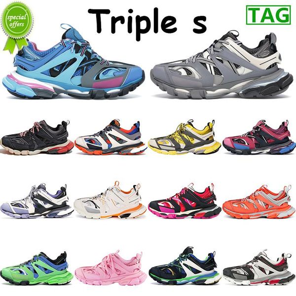 

triple s shoes runner blue mens platform sneaker black white grey red orange lime glow in the dark fashion chaussures casual trainer