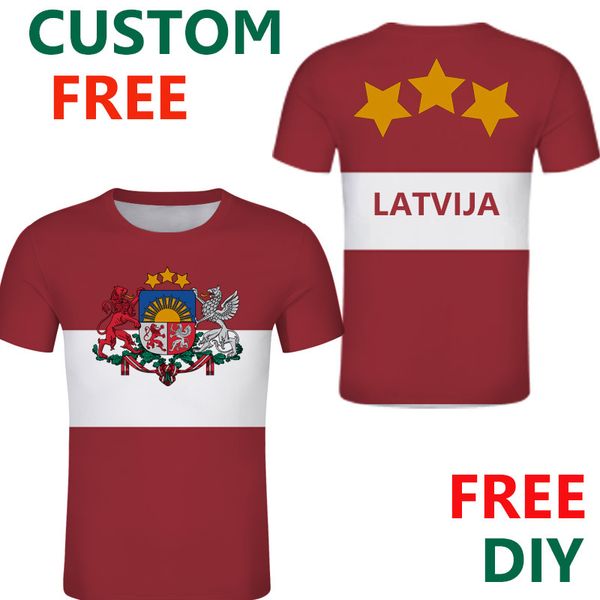 Латвия мужская молодежная футболка DIY бесплатно студент -студент LVA Boy Frush Flag Flag республика Латвия сделала футбольная команда одежда 220616