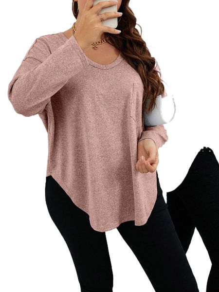 

plus solid asymmetrical hem tee j7ip#, Black