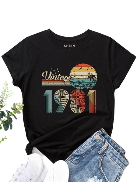 

tropical and number print tee d8hy#, White