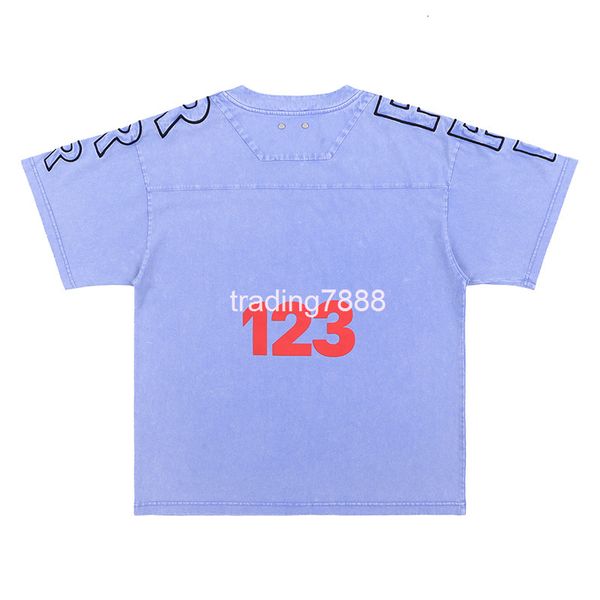 

men's t-shirts fg menswear | spring and summer fashion br three-dimensional letter r blue washing splicing short sleeve t-shirt for men, White;black