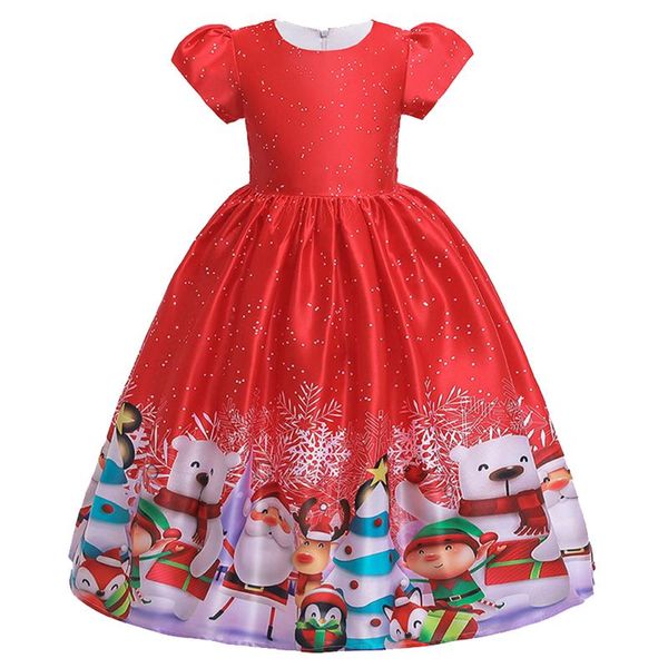 Платья для девочек Красное платье свитера девушки принцесса костюм танце
