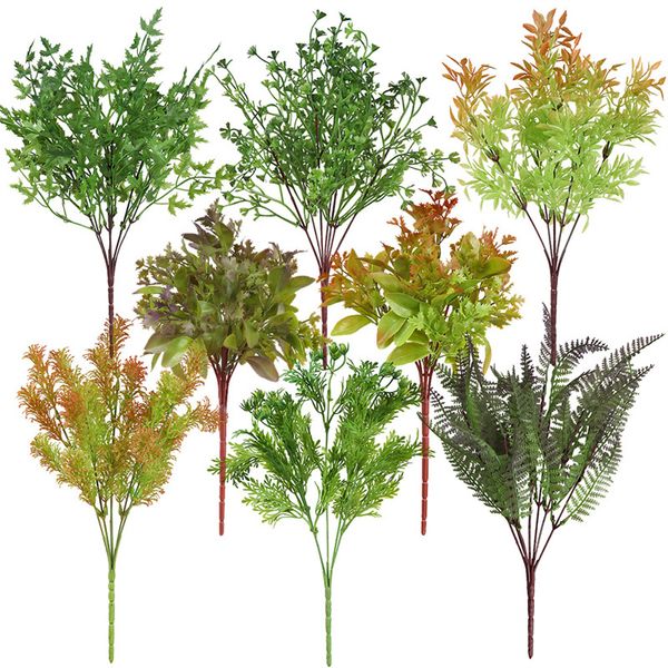 Plantas artificiais de grinaldas grinalria falsa boston samambaia narcodilos bryófito plantas resistentes a UV ao ar livre decoração de escritório em casa