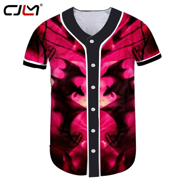 Homem Halloween 3D Impresso Animal Camiseta Criativo Lua e Bat Mens Roupas Gótico Grande Tamanho Atacado Camisa de Beisebol 220623