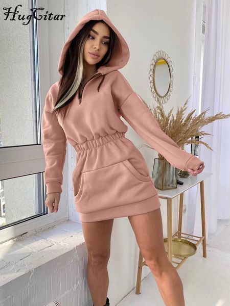 

solid hooded long sleeve patchwork kangaroo pocket women skinny mini dress 2022 summer fall streetwear outfits y2k, Black;gray