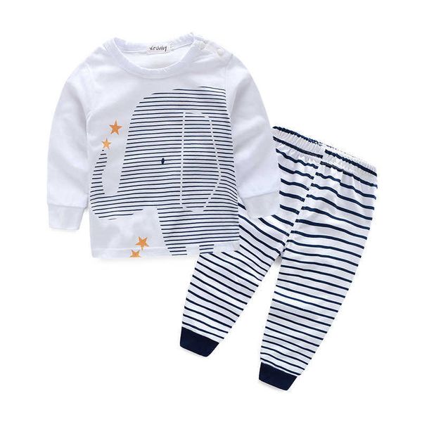 

boys outfits short baby sleeve t shirt stripe long pants toddle clothes, White
