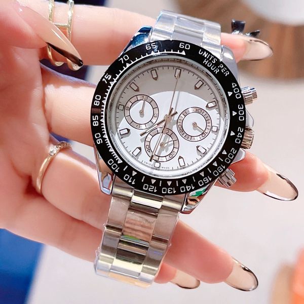 

business mens watch brand designer men watches 116508 series waterproof wristwatches stainless steel band chronograph for men's birthda, Slivery;brown