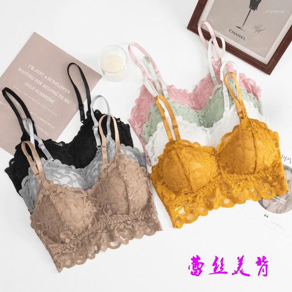 Bustiers Korsetts Sexy Dessous Nahtlose Sport BH U Typ Rückenfreies Trägerloses Top Push Up Bralette Büstenhalter Frauen Unterwäsche Spitze