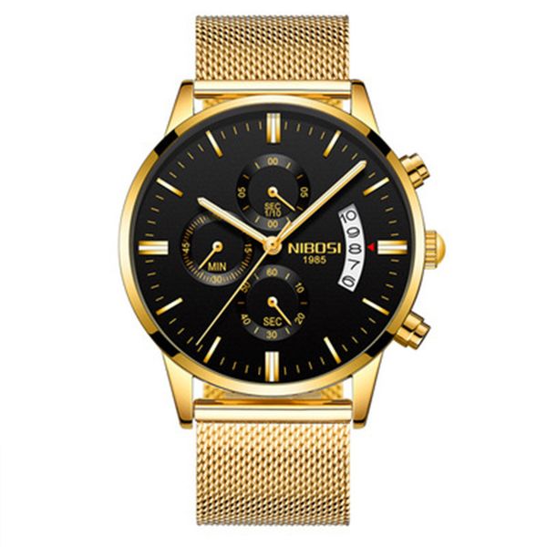 

watchsc - 43mm colorful quartz stainless steel leather watch watches puhuo015, Slivery;brown