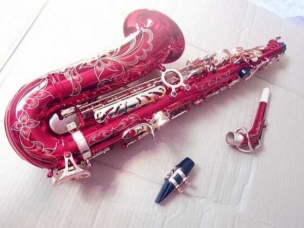 

rose red saxophone eb alto sax and case