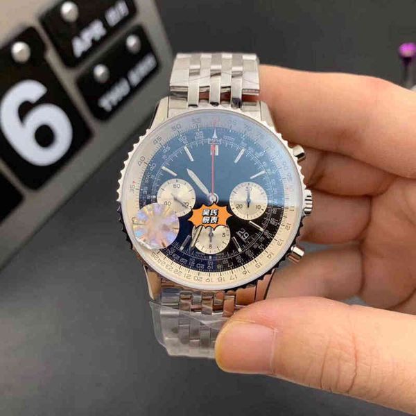 

luxury watches for men mechanics wristwatch breit aviation timing series automatic mechanical watch sapphire mirror business designer watch, Slivery;brown