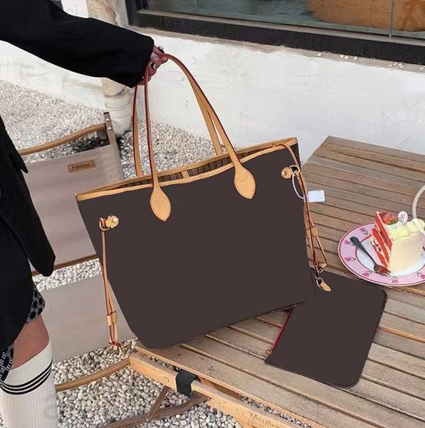 

2pcs suit handbag bags pu handbag luxurys designer women's single shoulder bag handbags women purse vintage backpack style