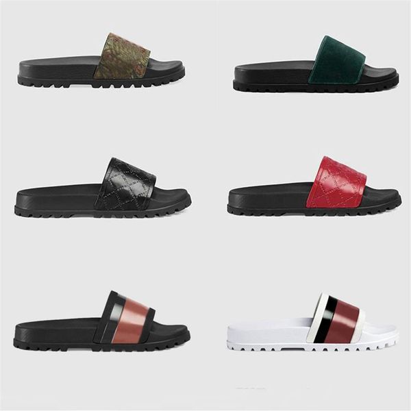 

designer blooms slippers men women sandals floral printing striped slide rubber flat non-slip classic slipper gear bottoms flip fl217w, Black