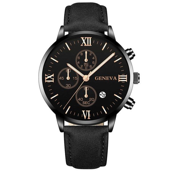 

fashion geneva men date alloy case synthetic leather analog quartz sport watch male clock brand luxury o, Slivery;brown