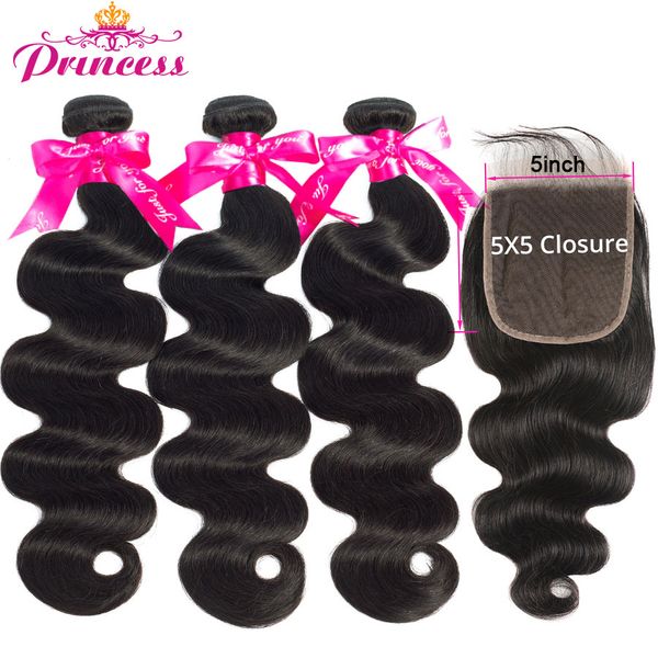 

accessories princess hair body wave bundles with lace closure 5x5 closure with bundles remy brazilian human hair 3 bundles with closure cost, Silver