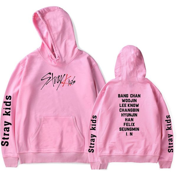 

e-baihui stray kids sweatshirt kpop oversized hoodie graphic print korean clothes harajuku sweat femme oversize ladies fall clothing, Black