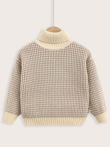 

toddler boys turtleneck all over pattern sweater she01, Blue