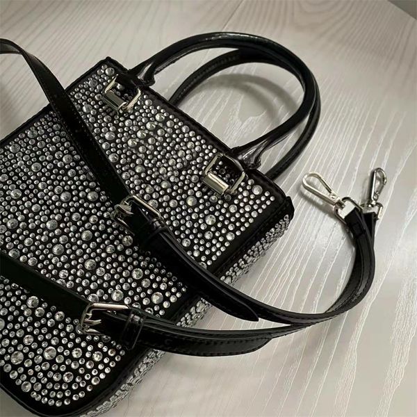 

crystal stones small satin totes duchesse sparkly party bags pointed metal designer handbags adjustable calf leather strap shoulder bags, Red;black