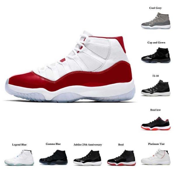 

cherry 11s basketball shoes jumpman low cool grey instinct 25th anniversary bred concord mens womens 11 citrus space jam gamma sports legend, Black