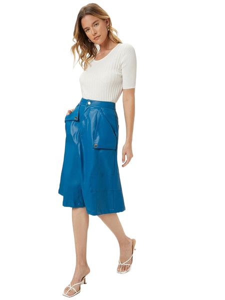 

pu leather a-line skirt f43j#, Black