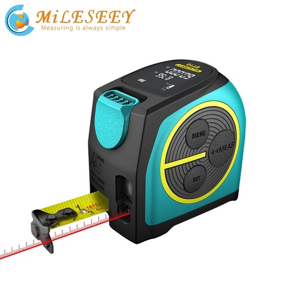 Misuratore di nastro laser Mileseey DT10 Misuratore laser digitale 2in1 Telemetro laser con display digitale LCD Gancio magnetico T200603