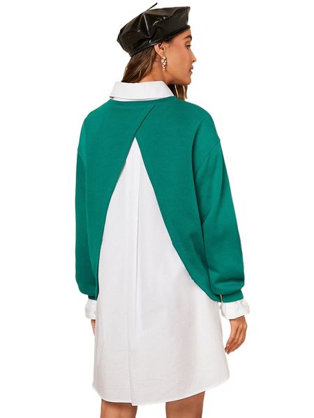 

drop shoulder solid pullover without shirt i6zv#, Black