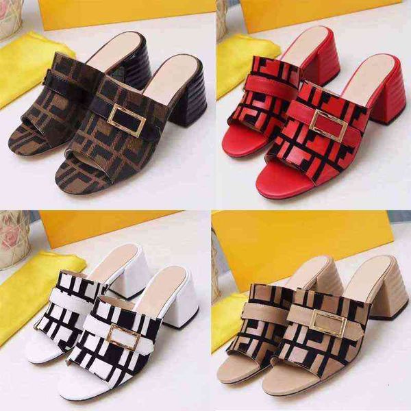 

fashion designer slippers ladies sandals metal buckle leather hig, Black