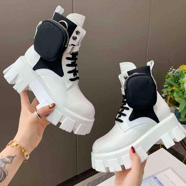 

boots quality designer high classic non-slip rois martin shoes nylon military desert combat short booties leather lining removable pouch for, Black