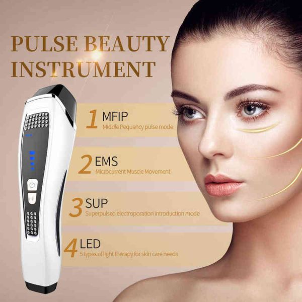 EMS Face Lifting Beauty Tool Pulstherapiegerät LED Photon Hautverjüngung Mikrostrom Faltenentfernungsinstrument 220513