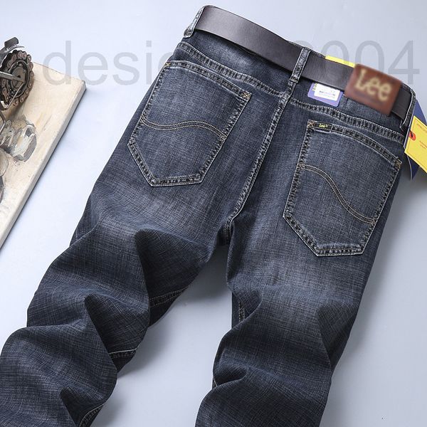

men's jeans designer jeans 2021 spring and summer new business casual pants elastic straight tube thin style x8vg, Blue