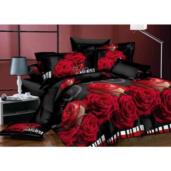 

printed bedding set 4 pcs  size duvet cover flat sheet with 2 pillowcases drop shi